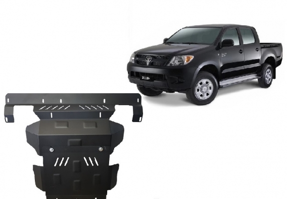 Steel sump guard for the protection of the engine and the radiator for Toyota Hilux