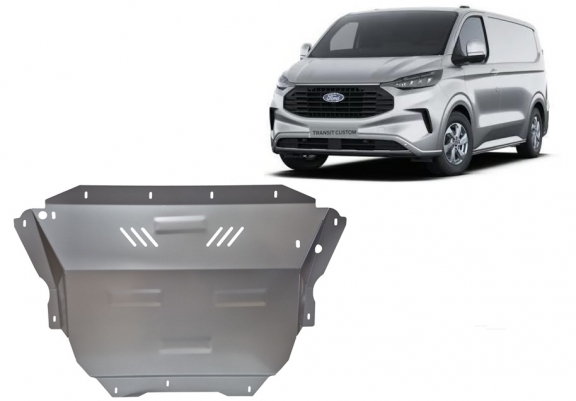 Aluminum sump guard for the protection of the engine and the gearbox for Ford Transit Custom