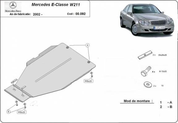 Steel automatic gearbox guard forMercedes E-Clasee W211