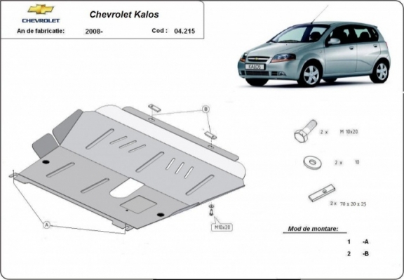 Steel sump guard for Chevrolet Kalos