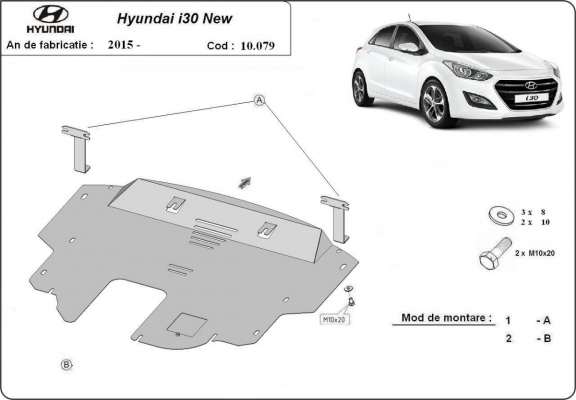 Steel sump guard for Hyundai I30
