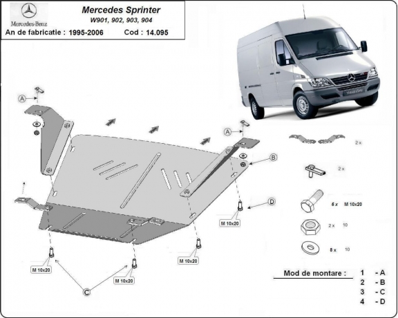 Steel sump guard for Mercedes Sprinter