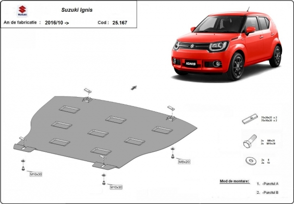 Steel sump guard for Suzuki Ignis