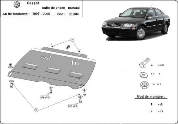 Steel manual gearbox guard  VW Passat B5, B5.5
