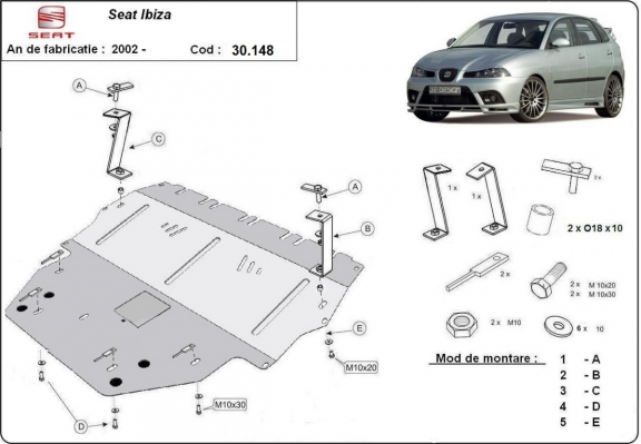 Steel sump guard for Seat Ibiza Diesel