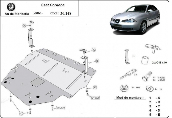 Steel sump guard for Seat Cordoba Diesel