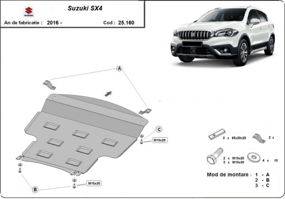 Steel sump guard for Suzuki SX4