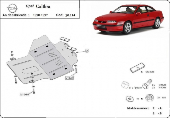 Steel sump guard for Vauxhall Calibra
