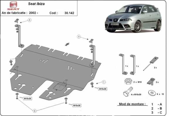 Steel sump guard for Seat Ibiza Petrol