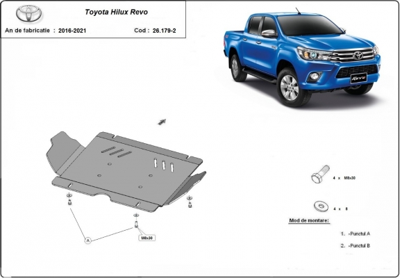 Steel sump guard for Toyota Hilux Revo