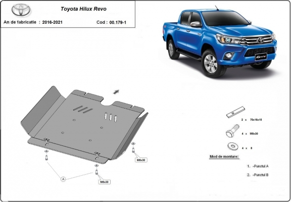 Aluminum gearbox guard for Toyota Hilux Revo