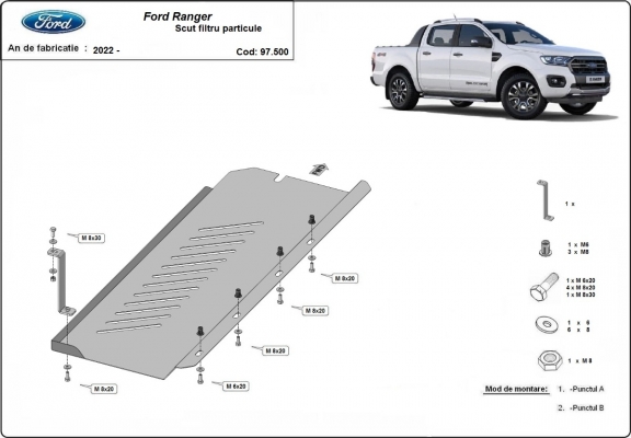 Steel DPF guard  for Ford Ranger