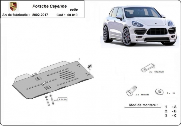Steel automatic gearbox guard for Porsche Cayenne