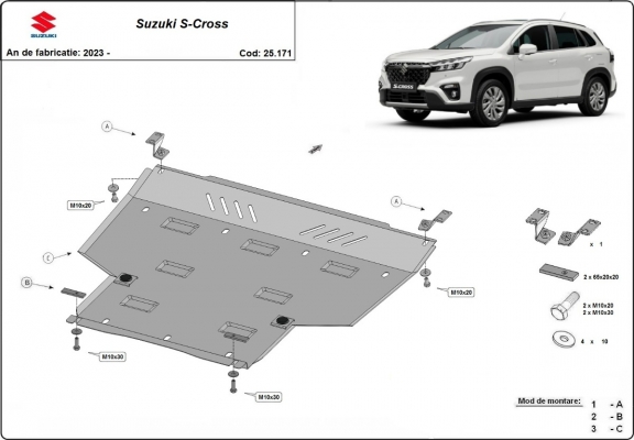 Aluminum sump guard for Suzuki S-Cross