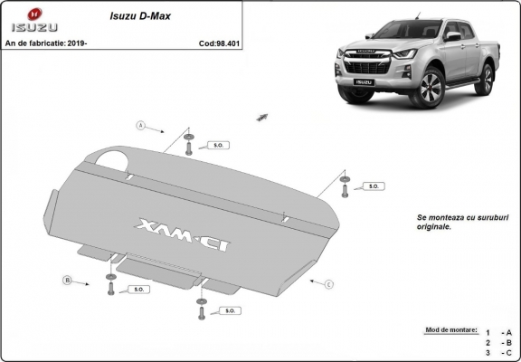 Steel radiator guard for Isuzu D-Max
