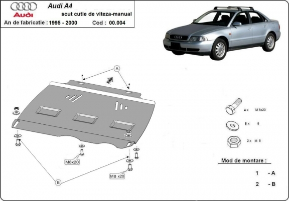 Steel manual gearbox guard  Audi A4  B5