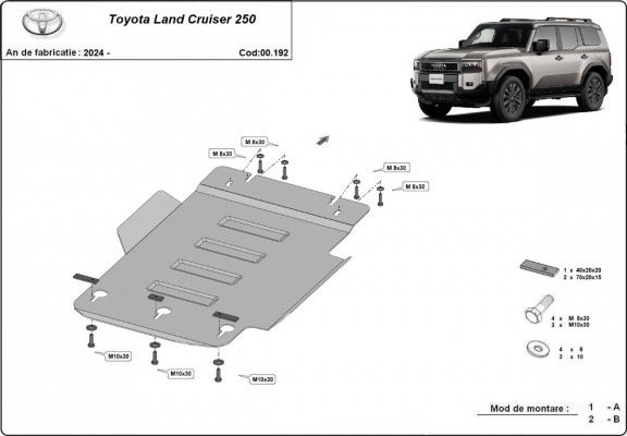 Steel gearbox guard for Toyota Land Cruiser 250