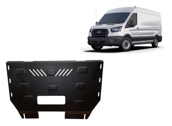 Steel sump guard for the protection of the engine and the gearbox for Ford Transit V363 4x4