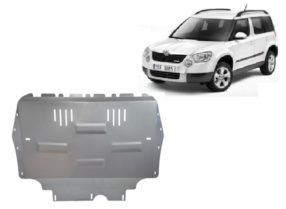 Aluminum sump guard for the protection of the engine and the gearbox for Skoda Yeti