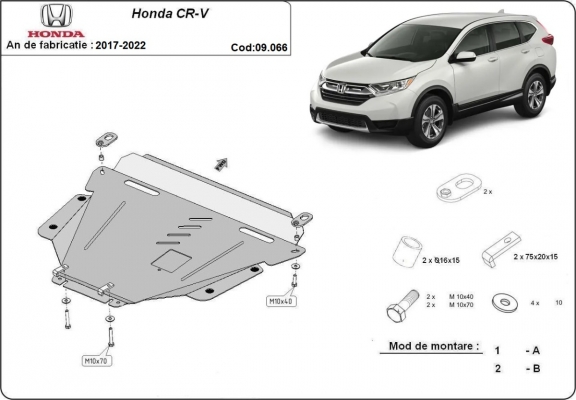 Steel sump guard for Honda CR-V Gen 5
