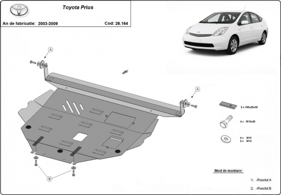 Steel sump guard for Toyota Prius