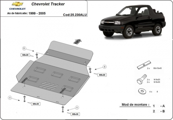 Aluminum sump guard for Chevrolet Tracker