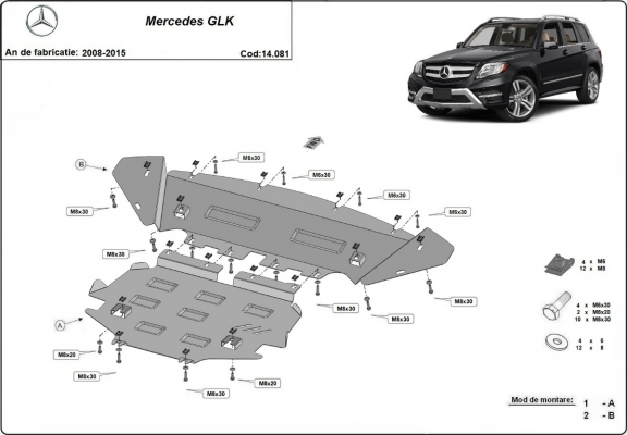 Steel sump guard for  Mercedes GLK X204