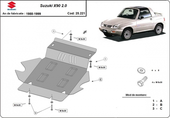 Steel sump guard for Suzuki X90 2.0