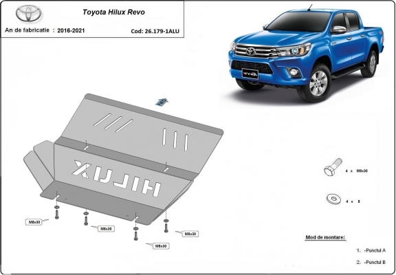 Aluminum radiator guard for Toyota Hilux Revo