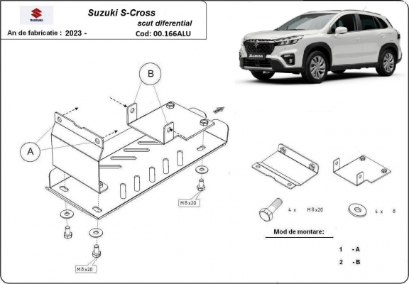 Aluminium sump guard for Suzuki S-Cross - promotional package