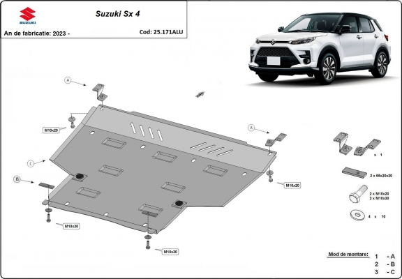 Aluminium sump guard for Suzuki SX 4 - promotional package
