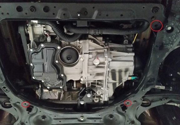 Steel sump guard for Nissan Micra