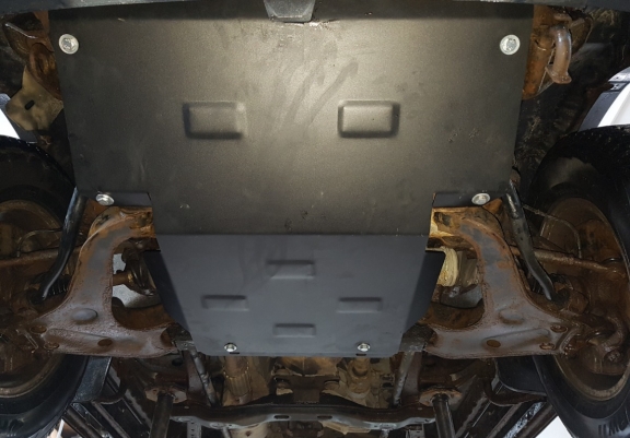 Steel sump guard for the protection of the engine and the radiator for Mitsubishi Shogun Sport 1