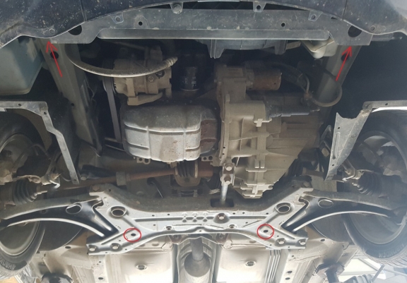 Steel sump guard for the protection of the engine and the gearbox for Smart ForFour petrol