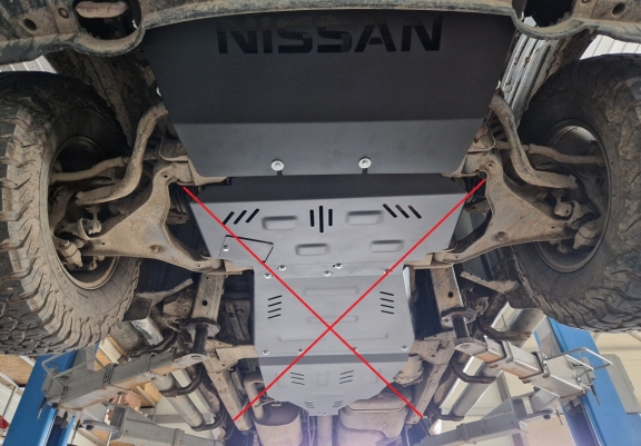Steel radiator guard for Nissan Navara D40