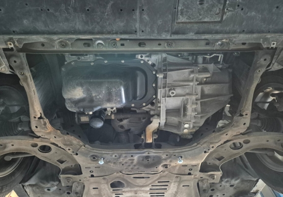 Steel sump guard for Mazda 2