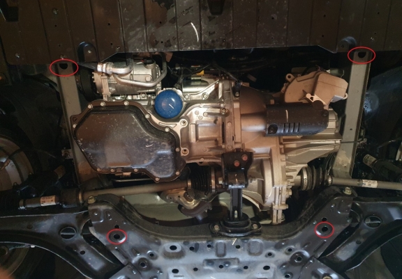 Steel sump guard for Kia Rio 3