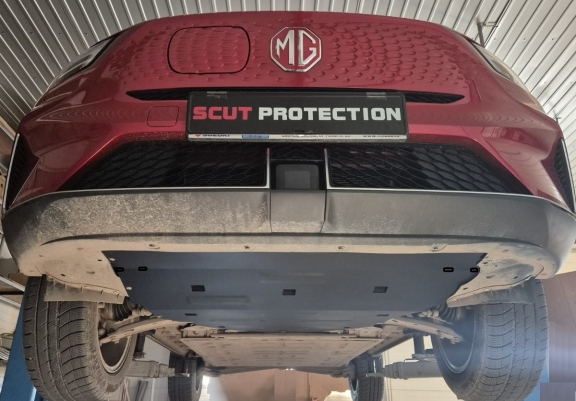 Steel sump guard for MG ZS EV