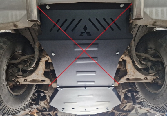 Steel gearbox guard for Mitsubishi Shogun 3 (V60, V70) Vers. 2.0