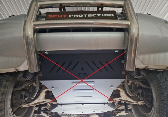 Steel gearbox guard for Mitsubishi Shogun 3 (V60, V70) Vers. 2.0