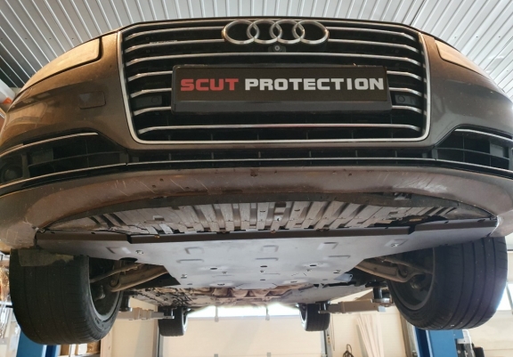 Steel sump guard for Audi A8
