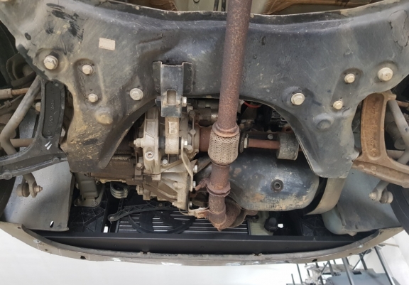 Steel sump guard for Fiat Panda