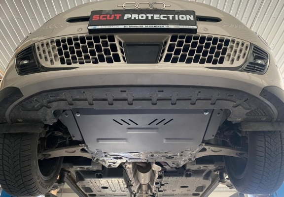 Steel sump guard for Fiat 600