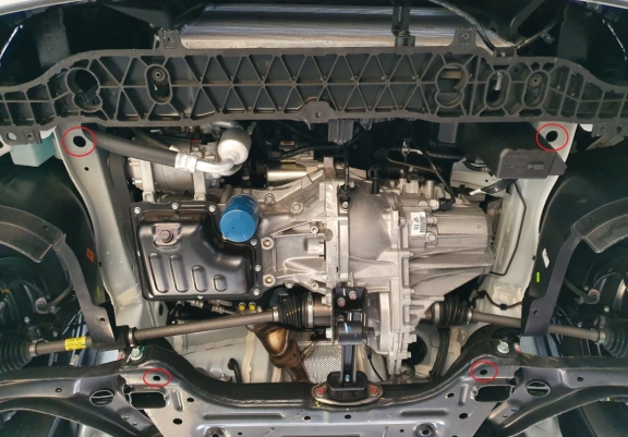 Steel sump guard for Hyundai i20