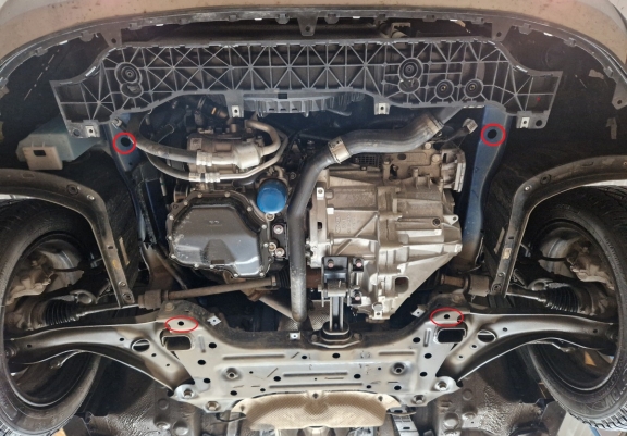 Steel sump guard for Hyundai i20