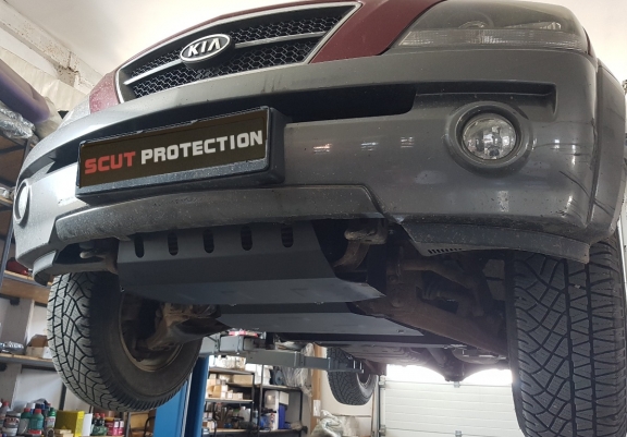Steel sump guard for the protection of the engine and the radiator for Kia Sorento