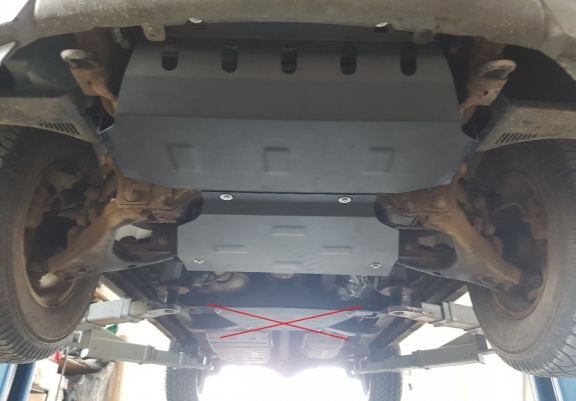 Steel sump guard for the protection of the engine and the radiator for Kia Sorento