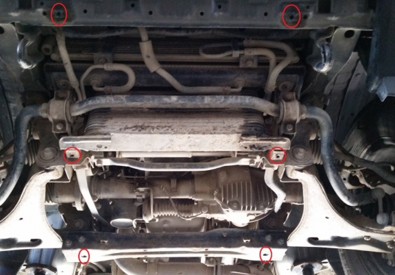 Steel sump guard for the protection of the engine and the radiator for Mitsubishi Shogun 4 (V80, V90)