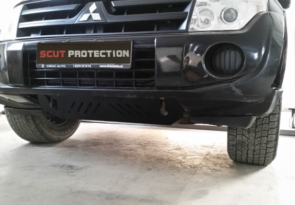 Steel sump guard for the protection of the engine and the radiator for Mitsubishi Shogun 4 (V80, V90)