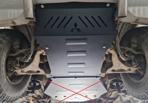 Steel sump guard for the protection of the engine and the radiator for Mitsubishi Shogun 3 (V60, V70) Vers. 2.0